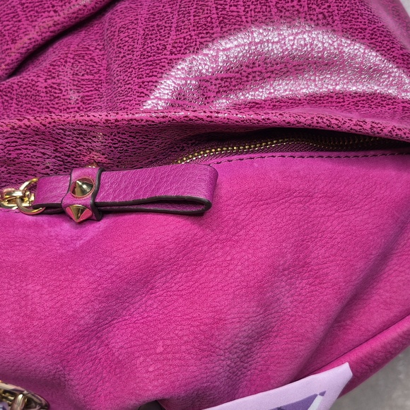 Vince Camuto Large Purple Leather Shoulder Crossbody Bag w/Dust Bag - Picture 6 of 17